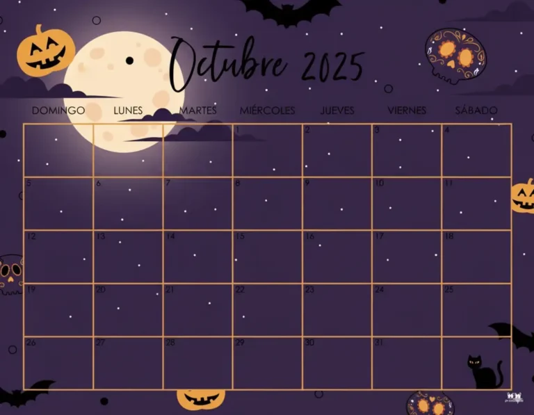 Printable Halloween October 2025 Calendar